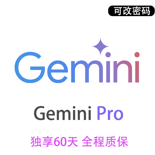 Gemini Pro订阅独享账号购买 | 全程质保售后封号必赔 | 两个月订阅